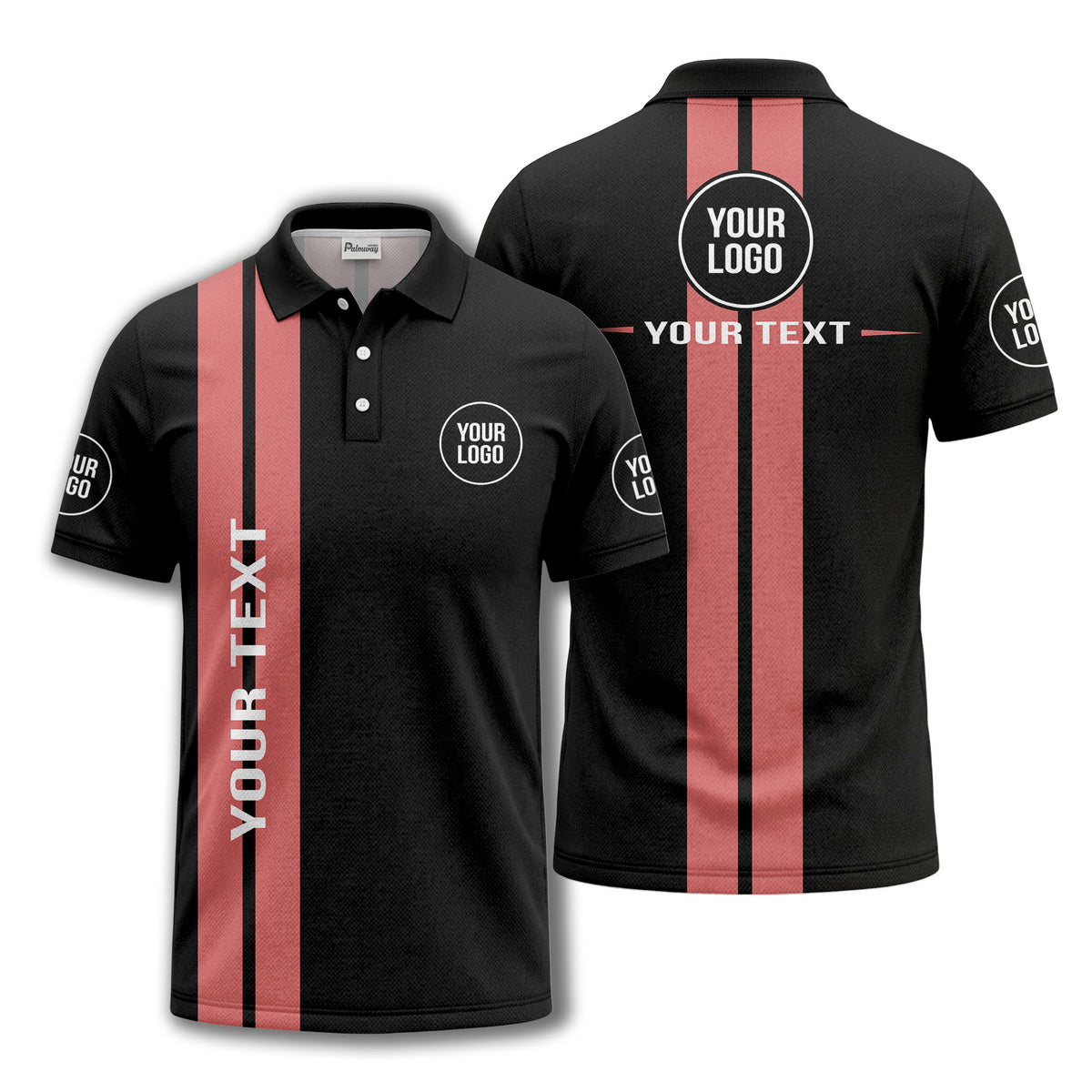vertical stripe logo custom text polo shirt for modern professionals