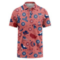 vintage cartoon bald eagles & statue of liberty icons patriotic polo shirt
