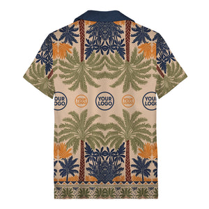 vintage illustrated palm tree oasis repeat hawaiian shirt