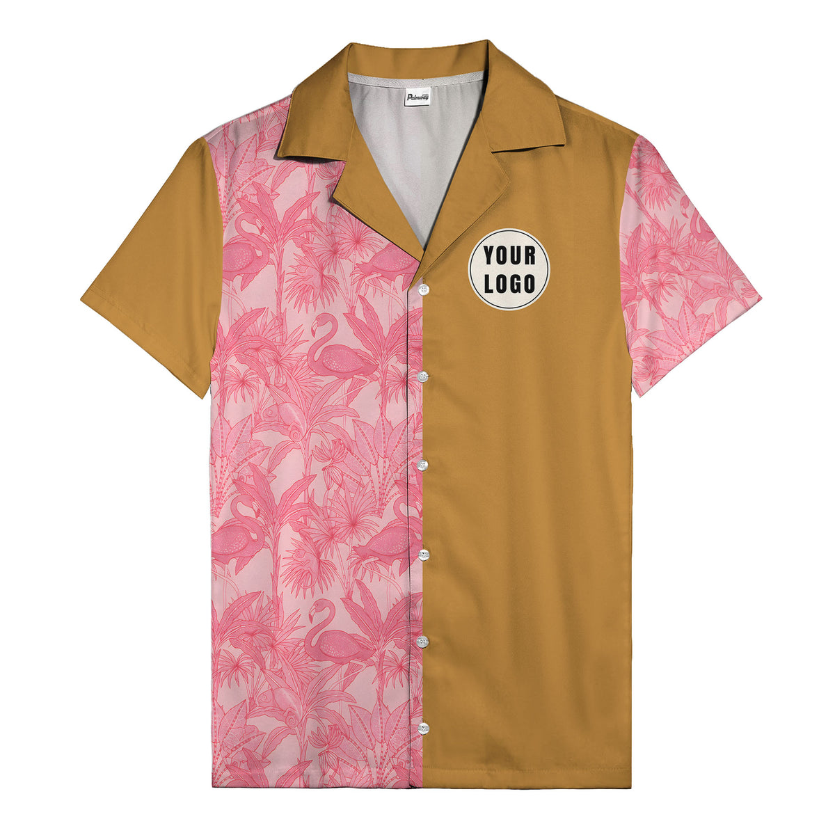 watercolor flamingo pineapple leaf repeat hawaiian shirt for men