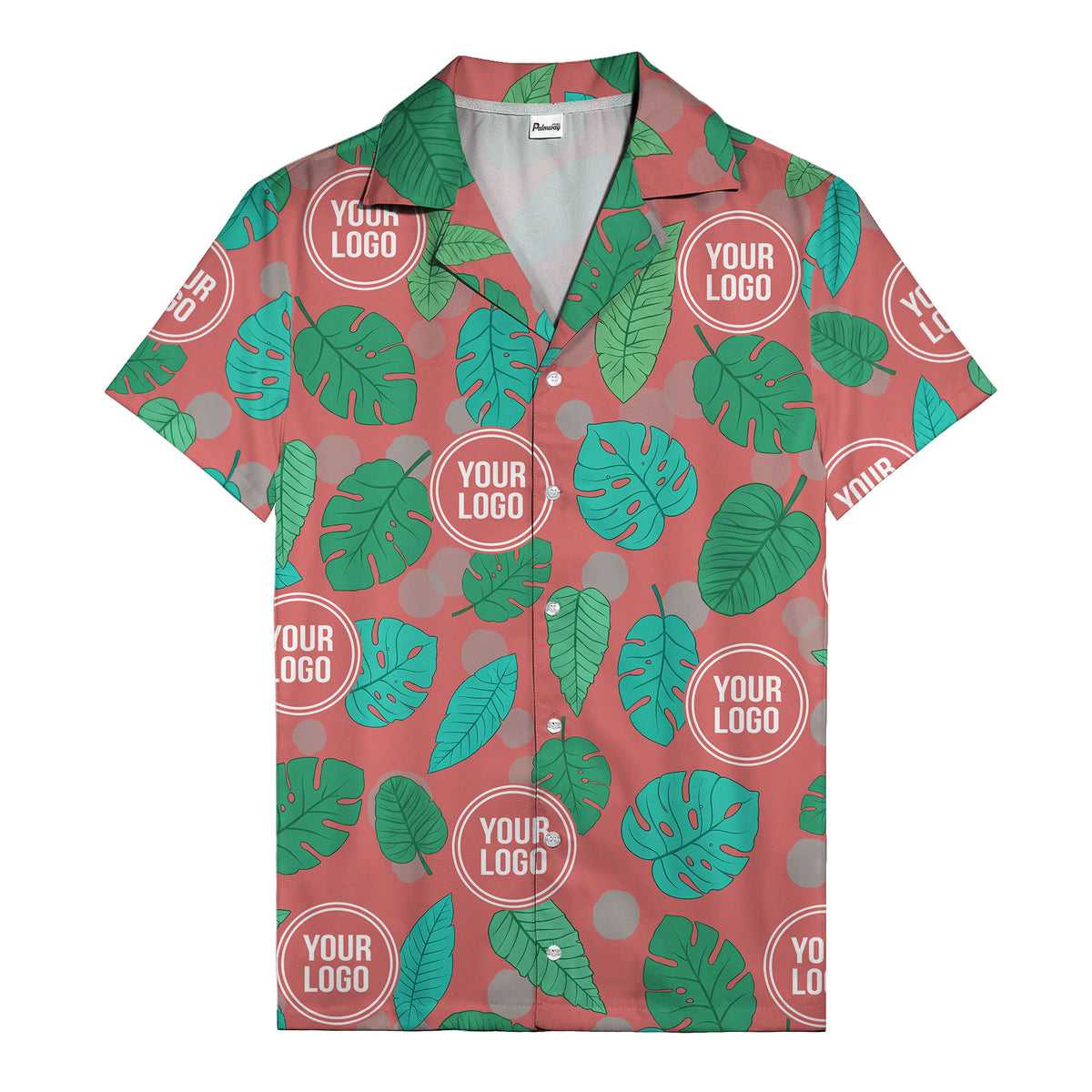 watercolor monstera leaf repeat & signature logo hawaiian shirt
