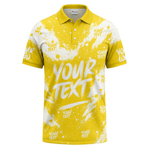 abstract splatter paint with customizable text artistic polo shirt