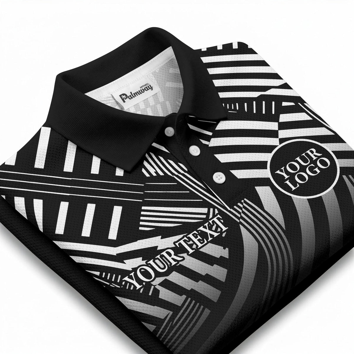 bold geometric stripes customizable polo shirt for men