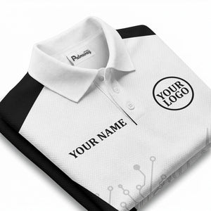 circuit board lightning bolt graphic modern tech polo shirt