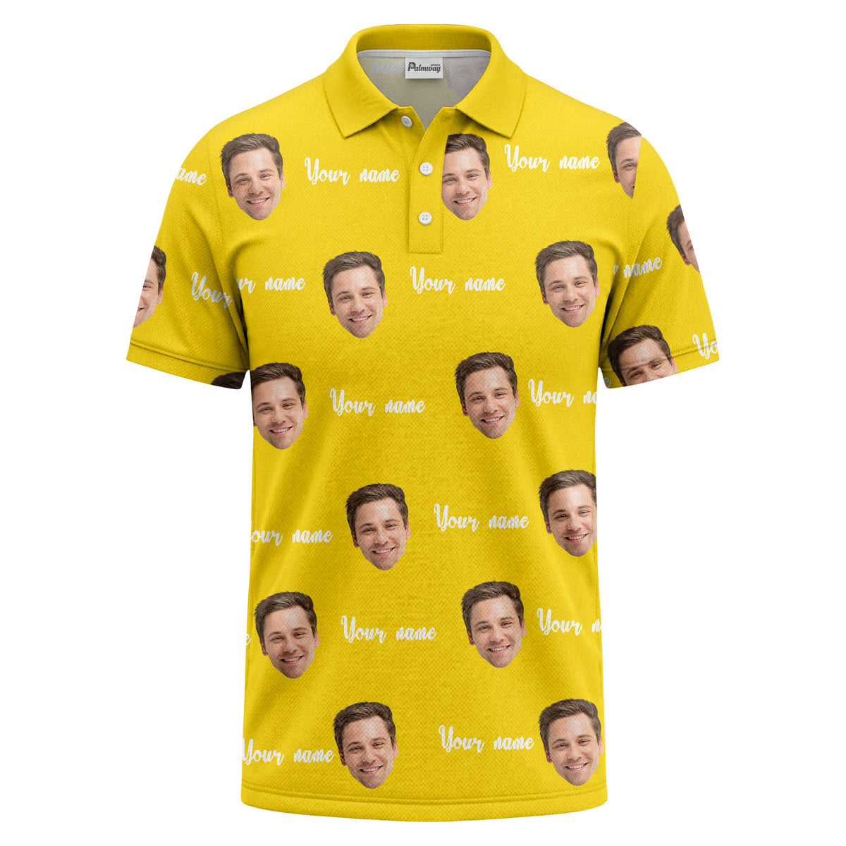 custom face portrait repeat polo shirt