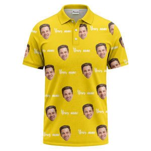 custom face portrait repeat polo shirt