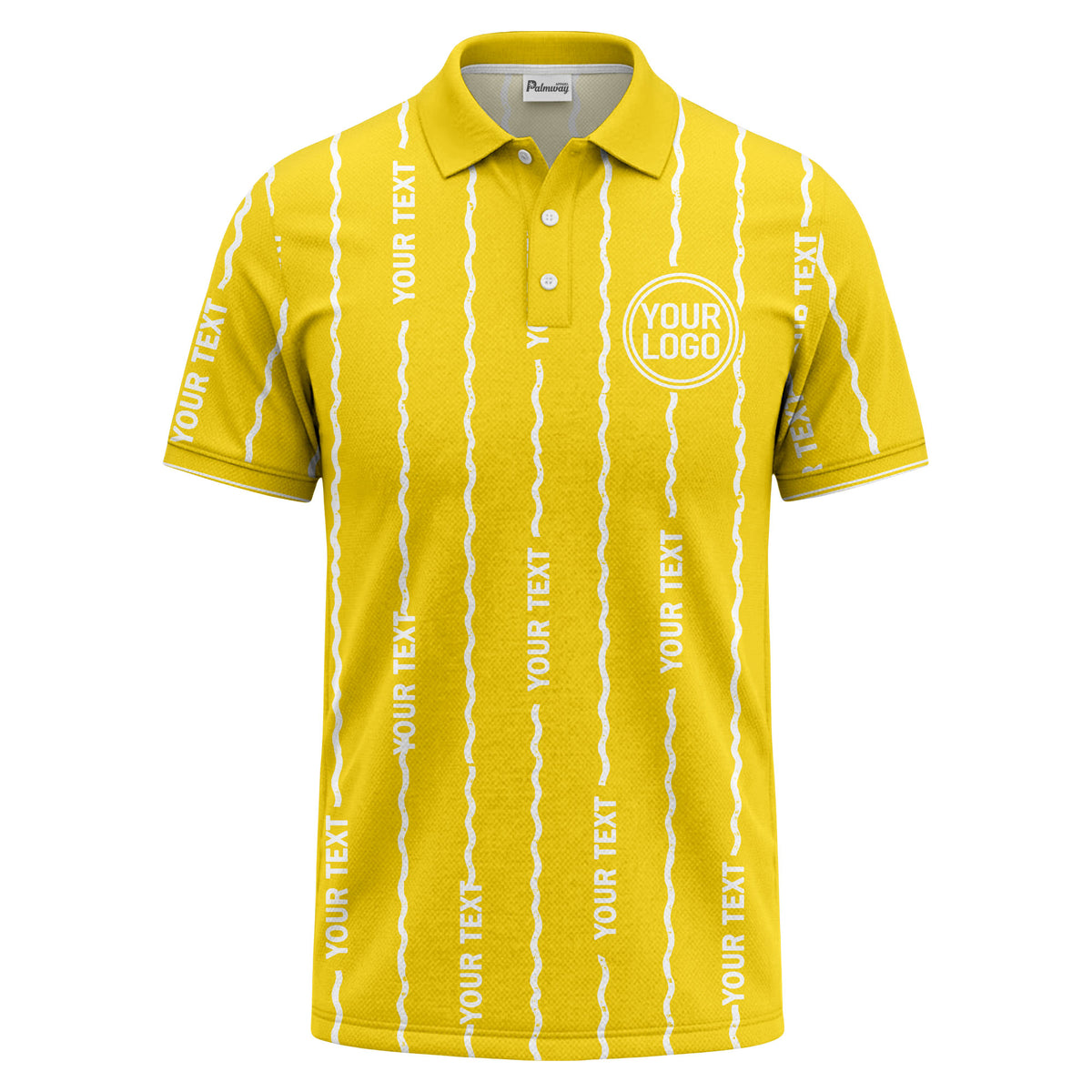 custom logo circle & wavy lines personalized polo shirt