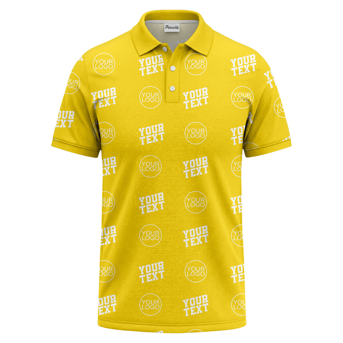 custom logo & text repeat pattern personalized polo shirt