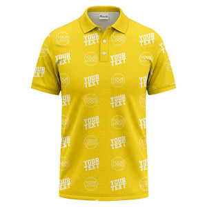 custom logo & text repeat pattern personalized polo shirt