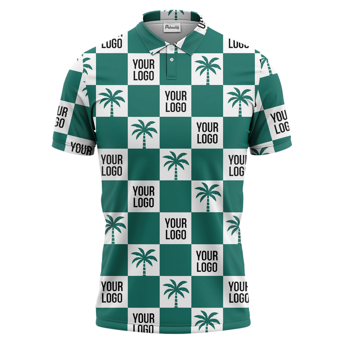 checkered palm tree polo shirt custom polo shirt