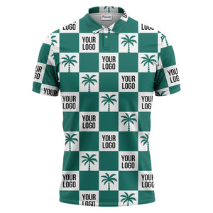 checkered palm tree polo shirt custom polo shirt