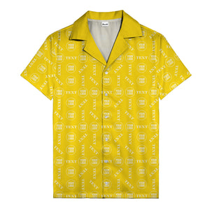 custom text & logo repeat pattern hawaiian shirt