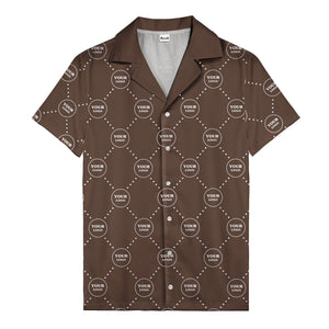 customizable logo circles and dotted lines monochrome hawaiian shirt