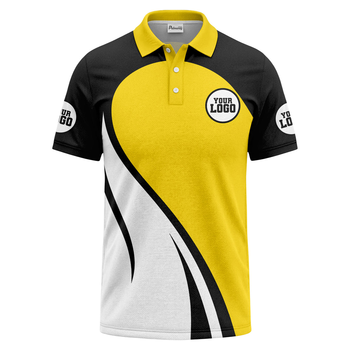 diagonal stripe custom logo modern graphic polo shirt