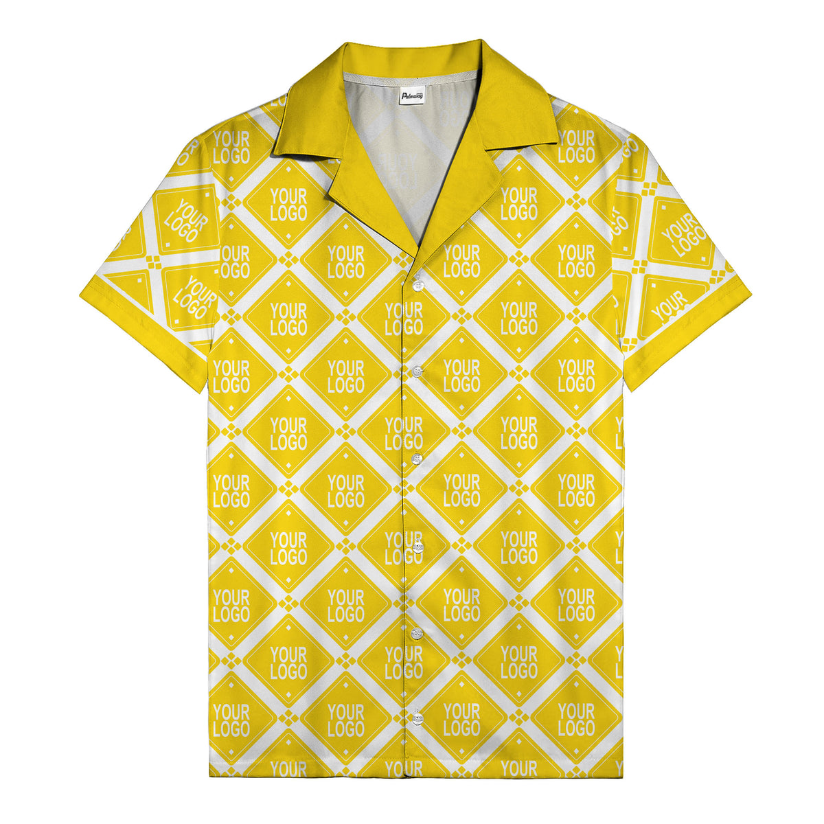 diamond repeat logo geometric hawaiian shirt for men