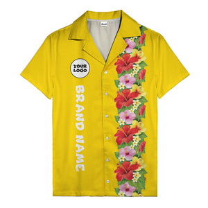 Sunset Hibiscus Explosion Tropical Floral Illustrated Hawaiian Shirt For Men