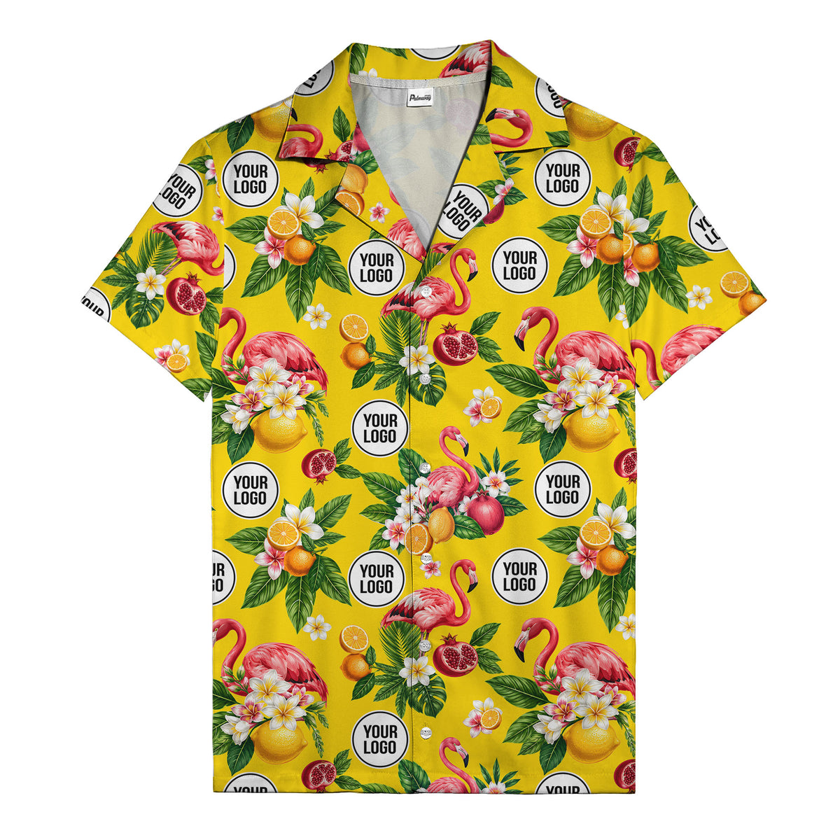 flamingo & pomegranate paradise hawaiian shirt for men