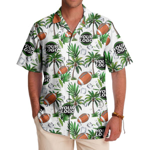 football palm trees ice cubes watercolor hawaiian shirt for men