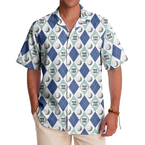 Geometric Golf Ball Aloha Hawaiian Shirt For Men