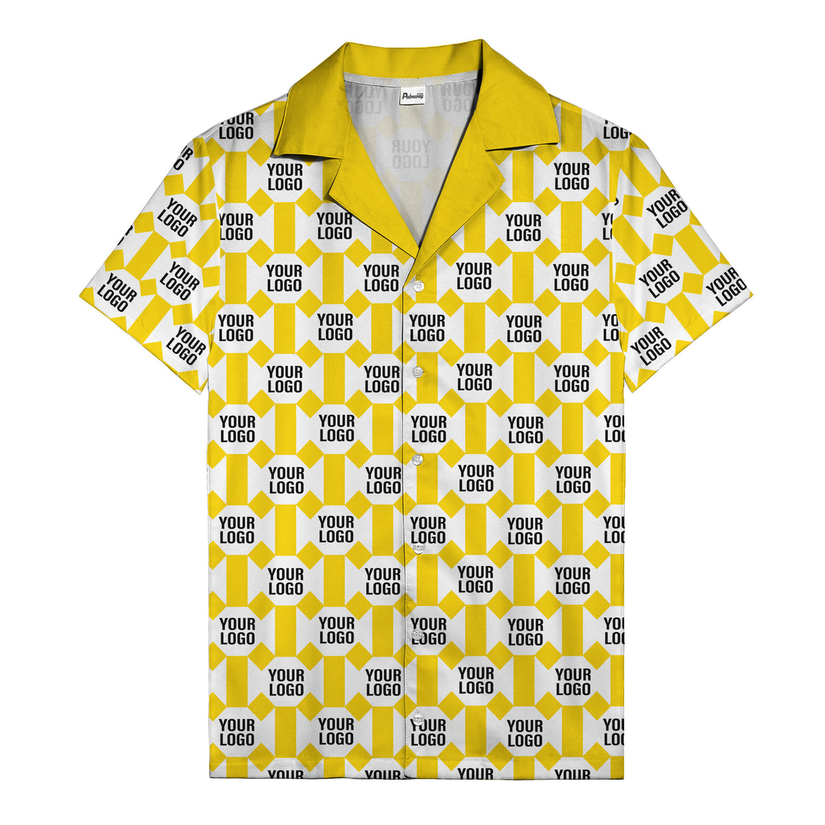 geometric grid logo repeat pattern modern graphic hawaiian shirt