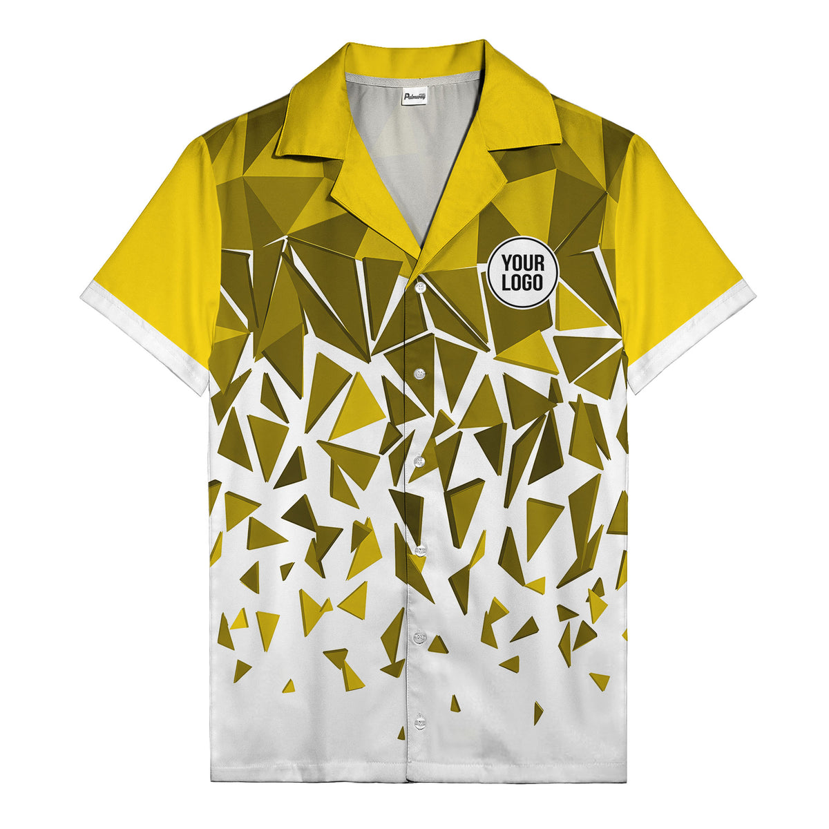 modern abstract triangular geometric hawaiian shirt for men