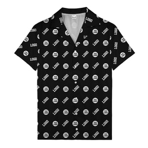 Modern Logo Circle Repeat Blue Hawaiian Shirt For Men