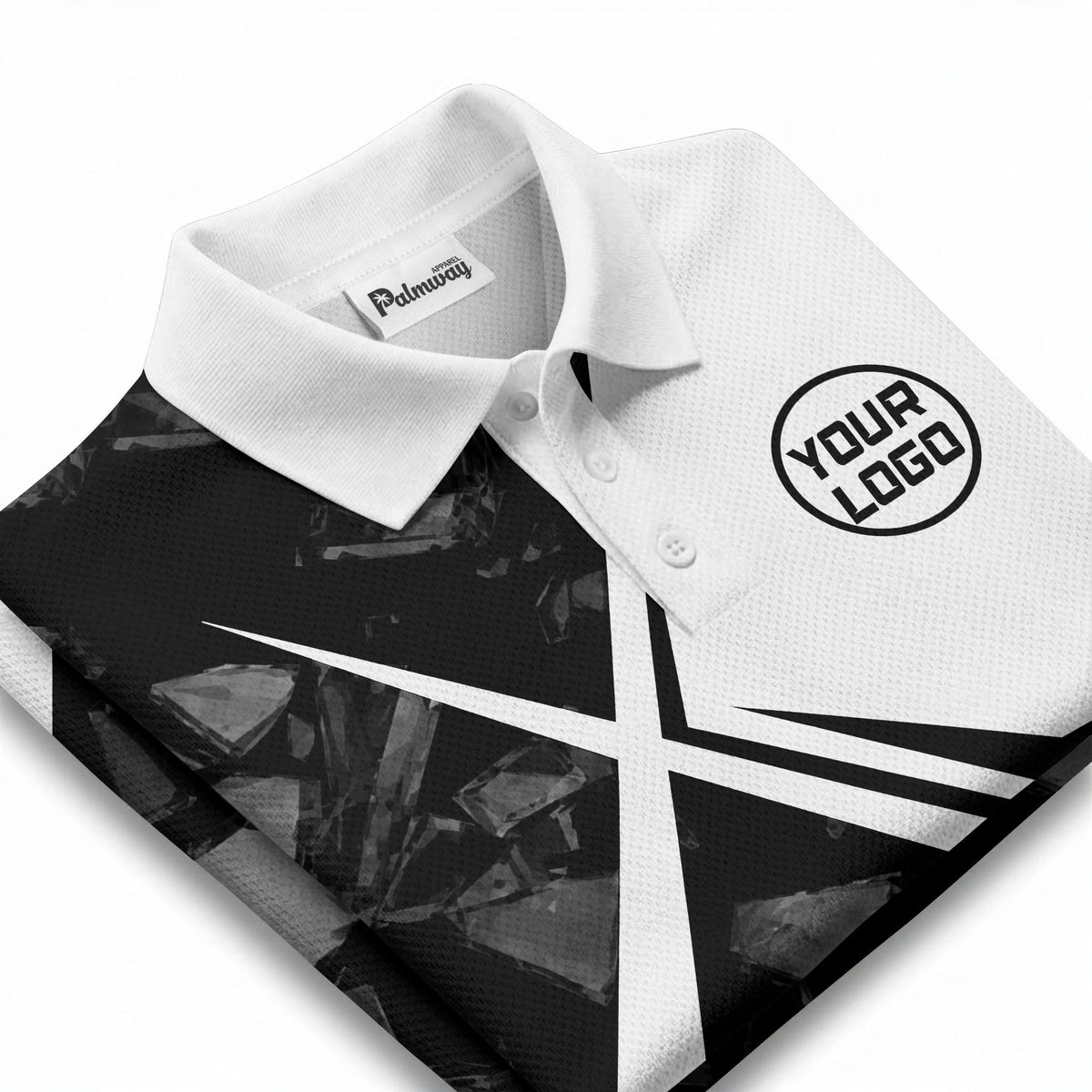 monochrome geometric triangles & abstract shapes modern urban polo shirt