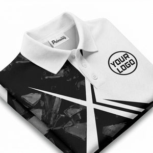 monochrome geometric triangles & abstract shapes modern urban polo shirt