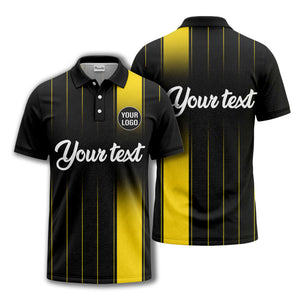 monochrome gradient vertical stripes with custom logo text polo shirt