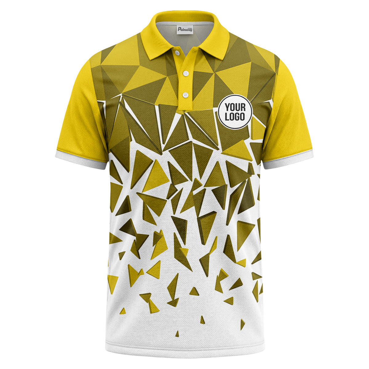 sharp monochrome geometric triangles polo shirt