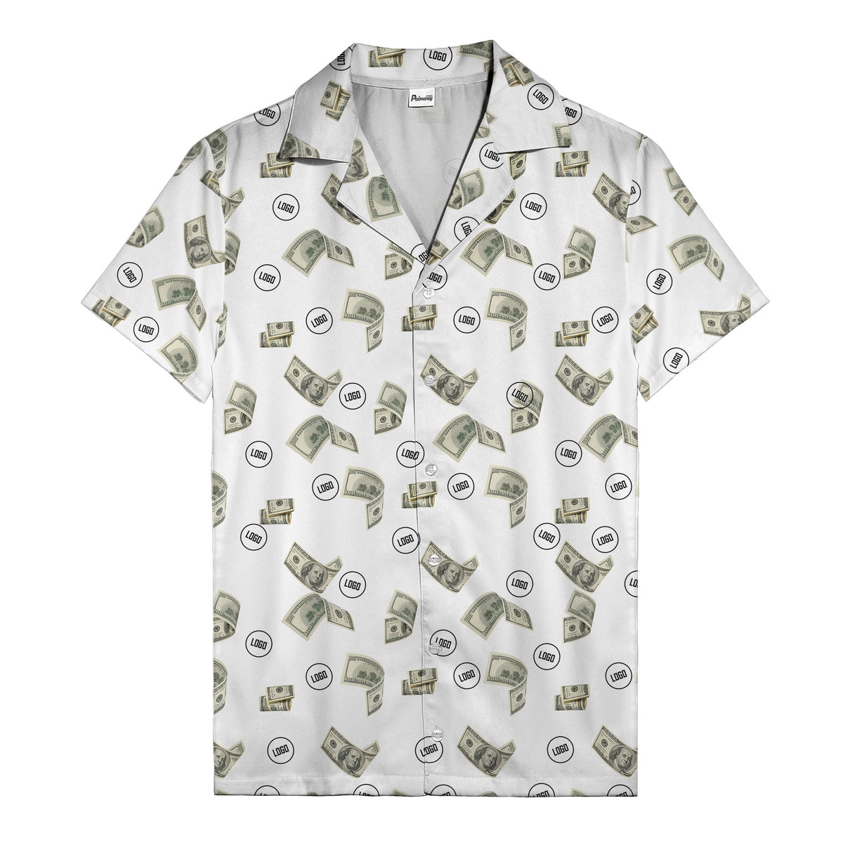Stacked Cash Money Bills Illustrated Hawaiian Shirt For Men