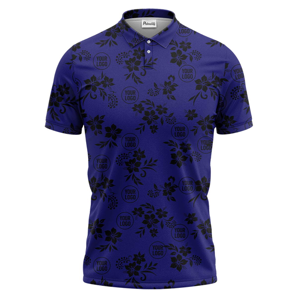 tropical floral leaves & circles polo shirt for island vibes