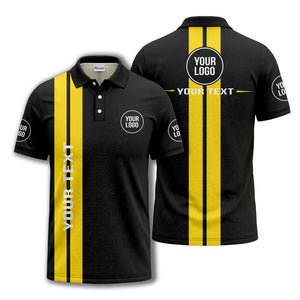 vertical stripe logo custom text polo shirt for modern professionals