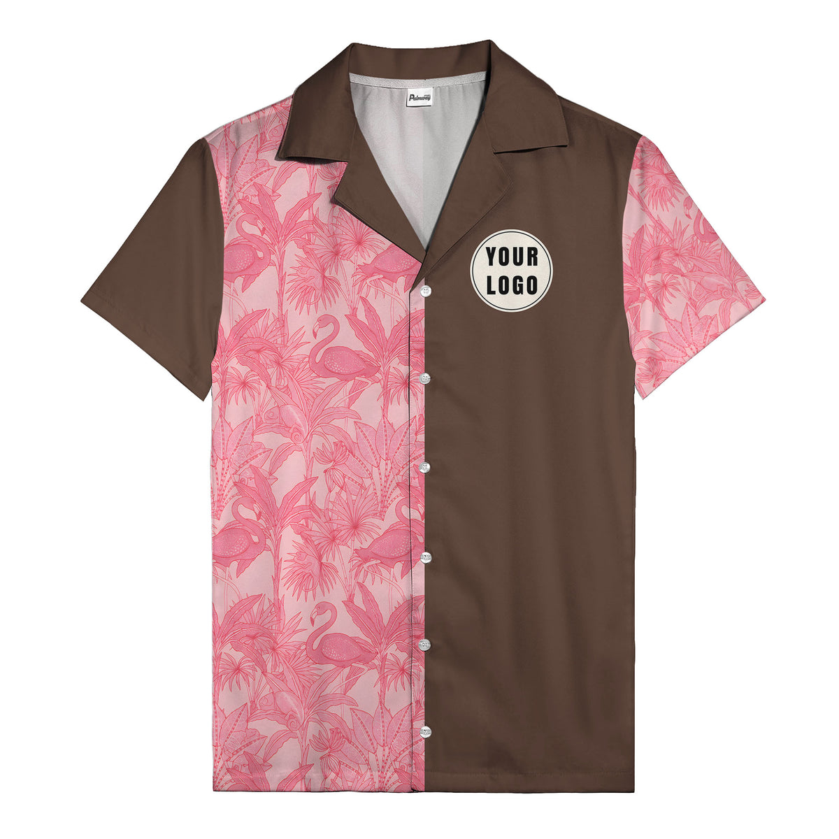 watercolor flamingo pineapple leaf repeat hawaiian shirt for men