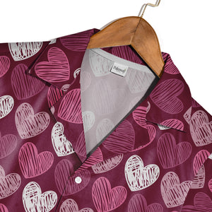 Watercolor Hearts Hawaiian Shirt with Polka Dots Gems and Cookie Shapes