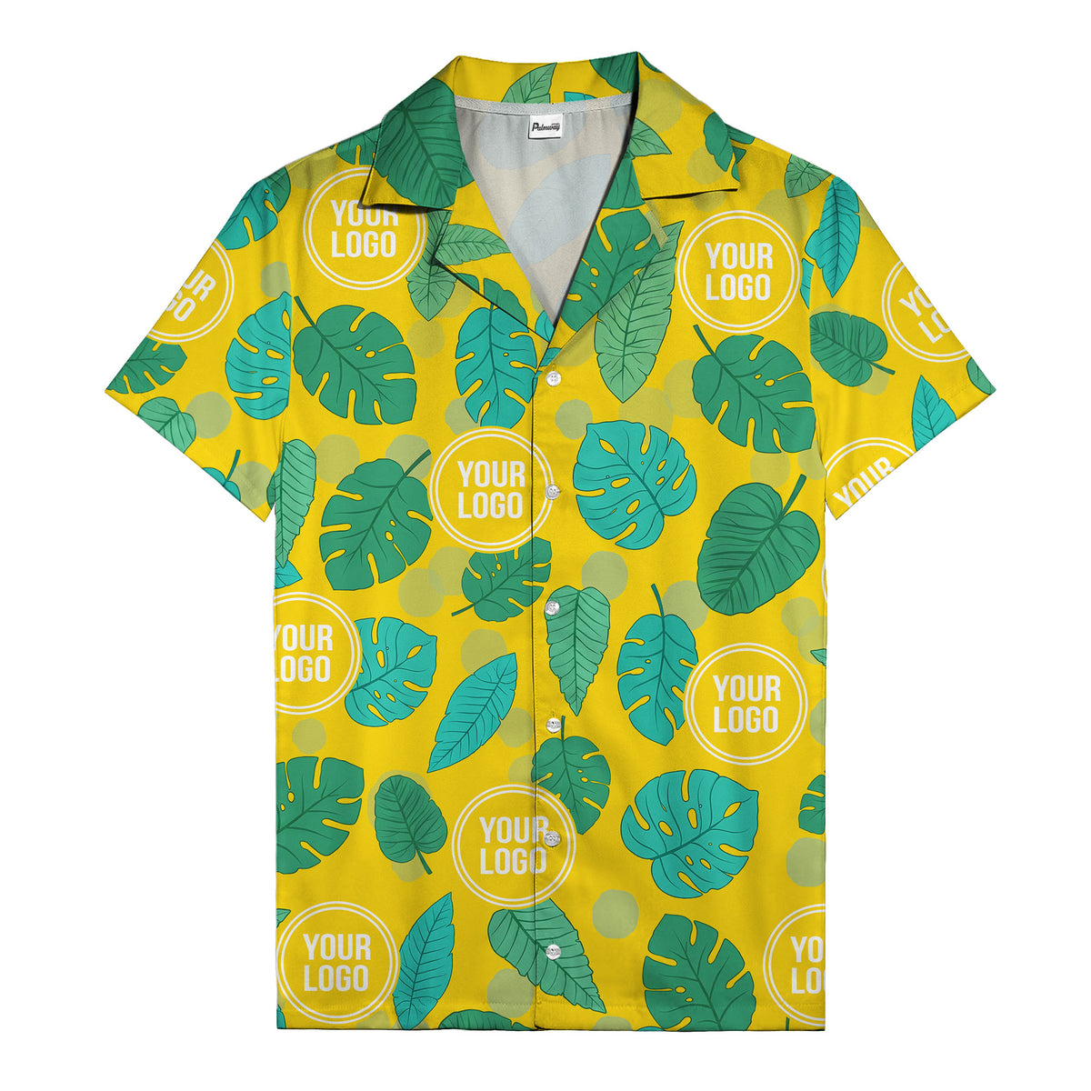 watercolor monstera leaf repeat & signature logo hawaiian shirt