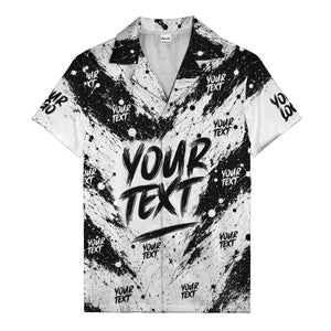 abstract splatter paint custom text hawaiian shirt with your text