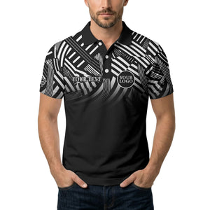 bold geometric stripes customizable polo shirt for men