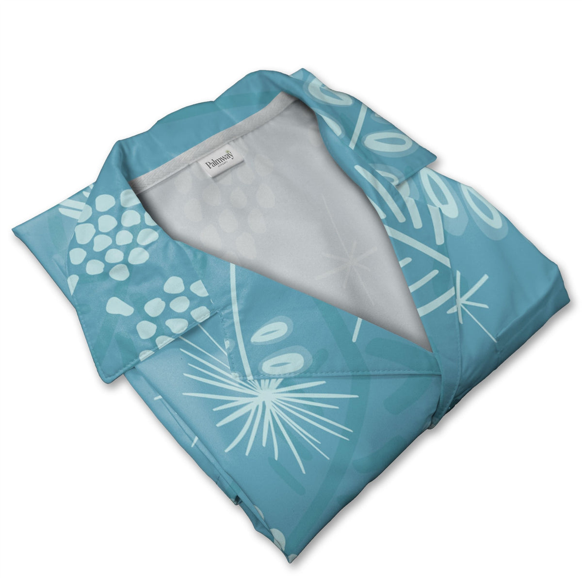 Cerulean Pine Needle Hawaiian Shirt with Berry and Pinecone Accents