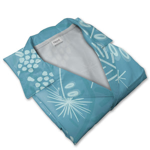 Cerulean Pine Needle Hawaiian Shirt with Berry and Pinecone Accents