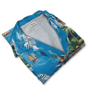 Cruise Ship & Island Tropical Hawaiian Shirt – Beach Vacation Getaway Design