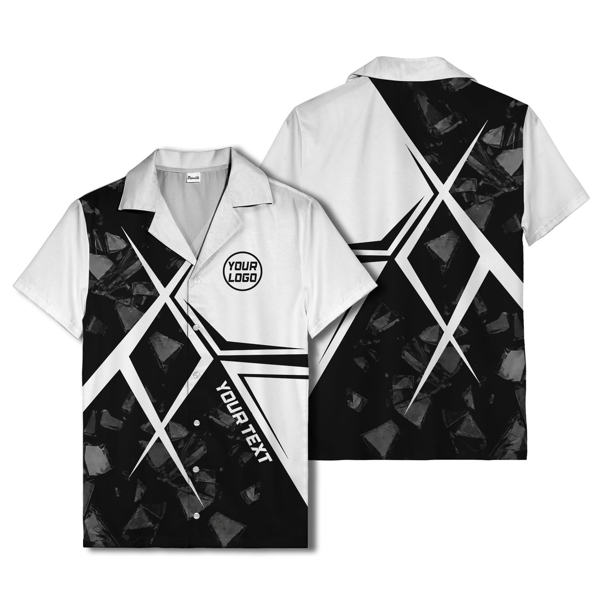 crystal shards & angular lines modern art hawaiian shirt
