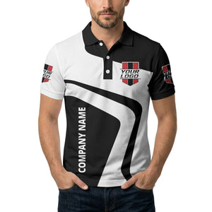 custom logo diagonal stripe corporate polo shirt for business uniforms