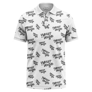 custom logo repeat typography minimalist polo shirt