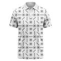 custom logo & text repeat all over print polo shirt