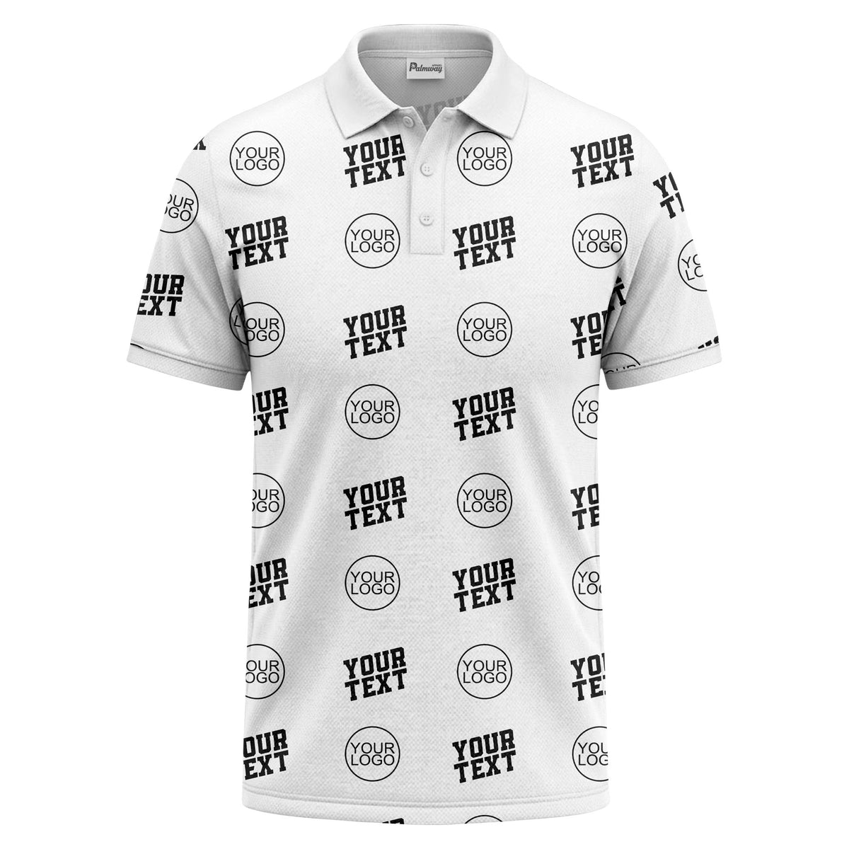 custom logo & text repeat pattern personalized polo shirt
