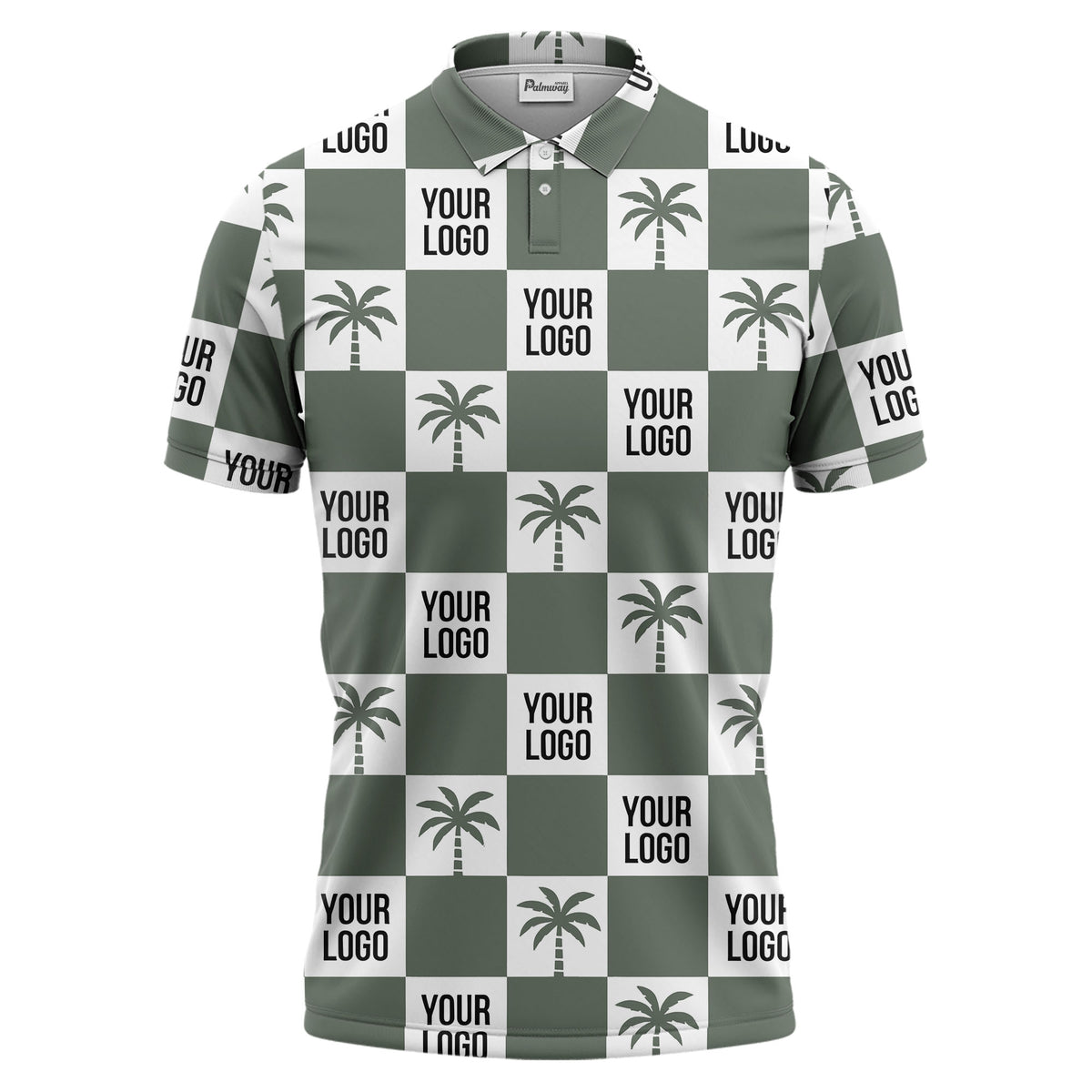 checkered palm tree polo shirt custom polo shirt