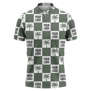 checkered palm tree polo shirt custom polo shirt