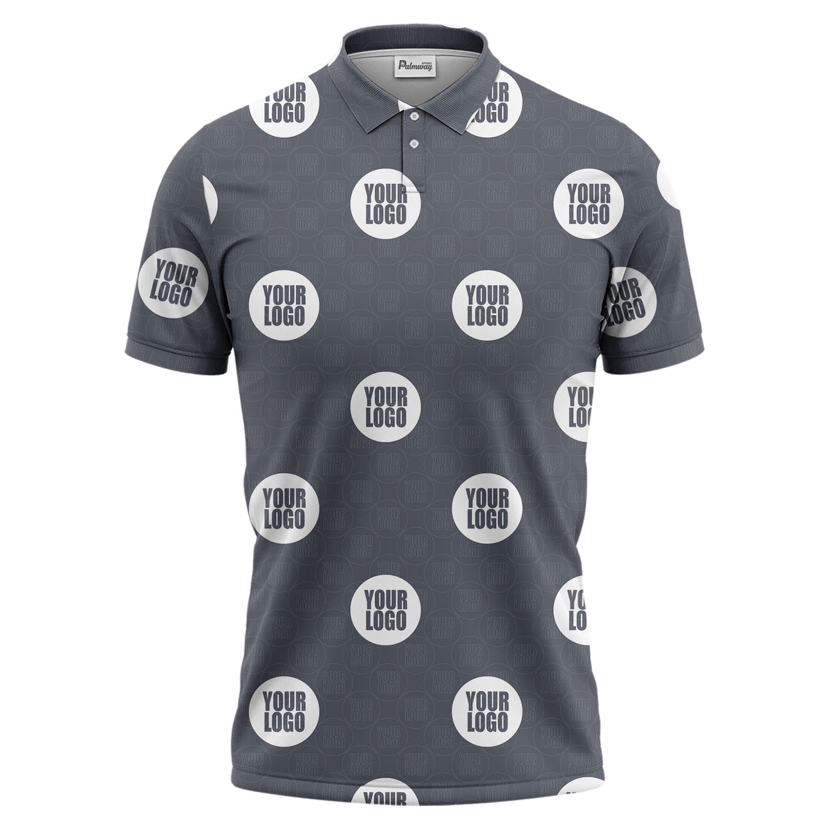custom logo repeating polo shirt hawaiian shirt