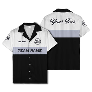 custom team logo & name bowling hawaiian shirt